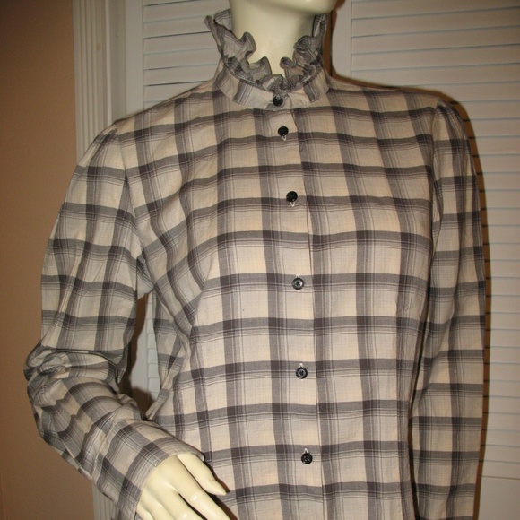 Vintage Y2K 90s Ralph Lauren Jeans Co Plaid Button Up Shirt Top M Preppy Western - Picture 2 of 8